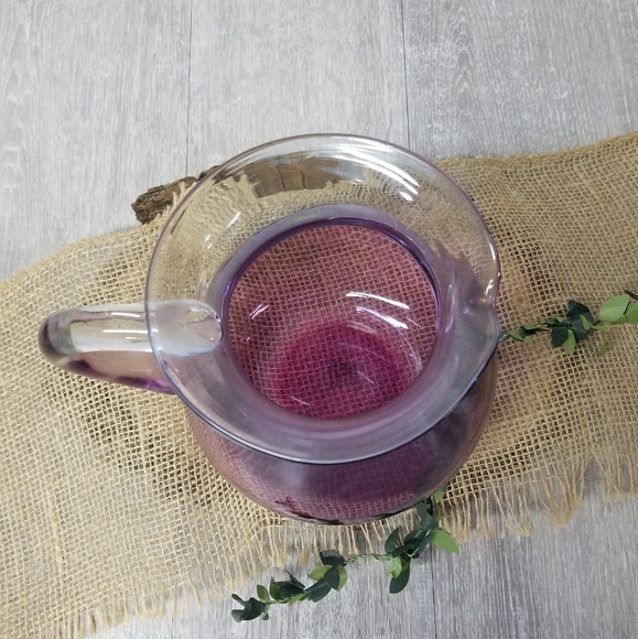 Purple ombre pitcher w/ gold butterflies - Picture 3 of 12